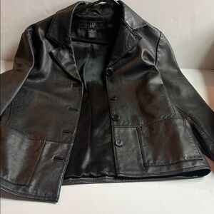 GAP Dark Leather Blazer